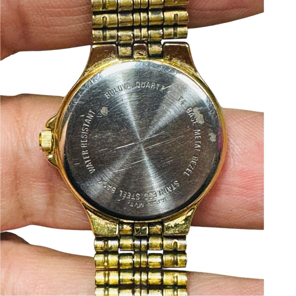 Vintage Bulova Women's Quartz Diamond Accent Gold Tone Ladies Analog Watch - Picture 12 of 15